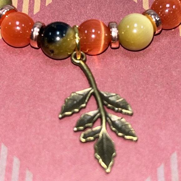 Handmade Tree Branch Charm Bracelet with Natural Cat & Tiger Eye Stones! - Picture 8 of 8